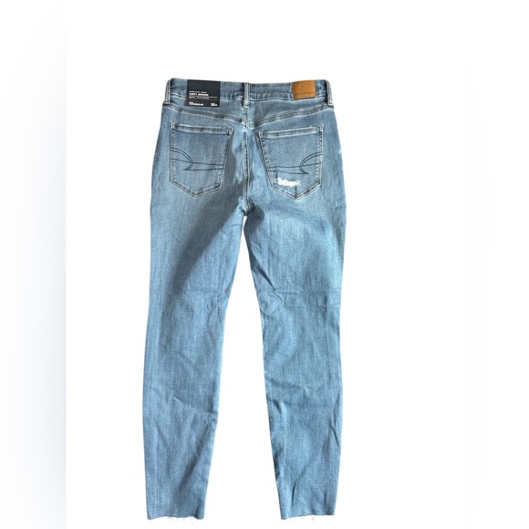 American Eagle Outfitters Curvy Light Blue Distressed Skinny Jeans - Picture 2 of 5